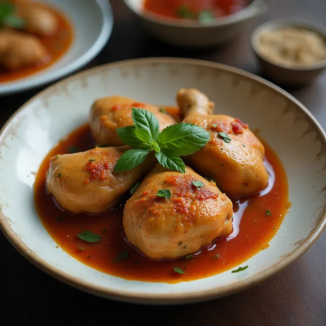 Ayam Penyet Pedas (Indonesian Spicy Penyet Chicken)