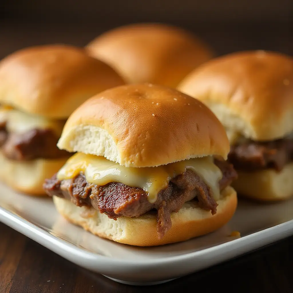 Baked Philly Cheesesteak Sliders