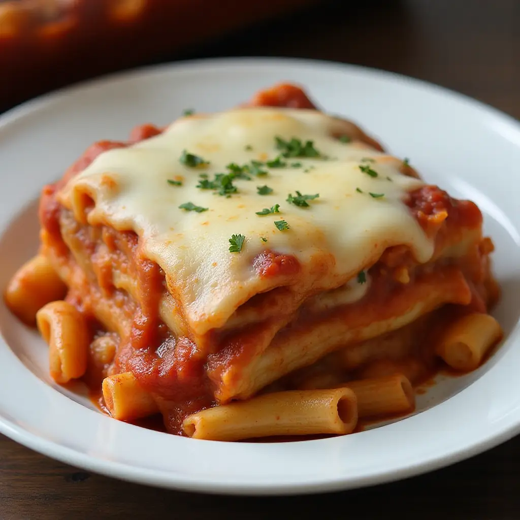 Eggplant-Ziti Parmesan