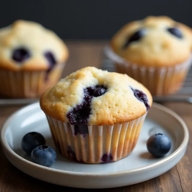 Almond Flour-Blueberry Muffins