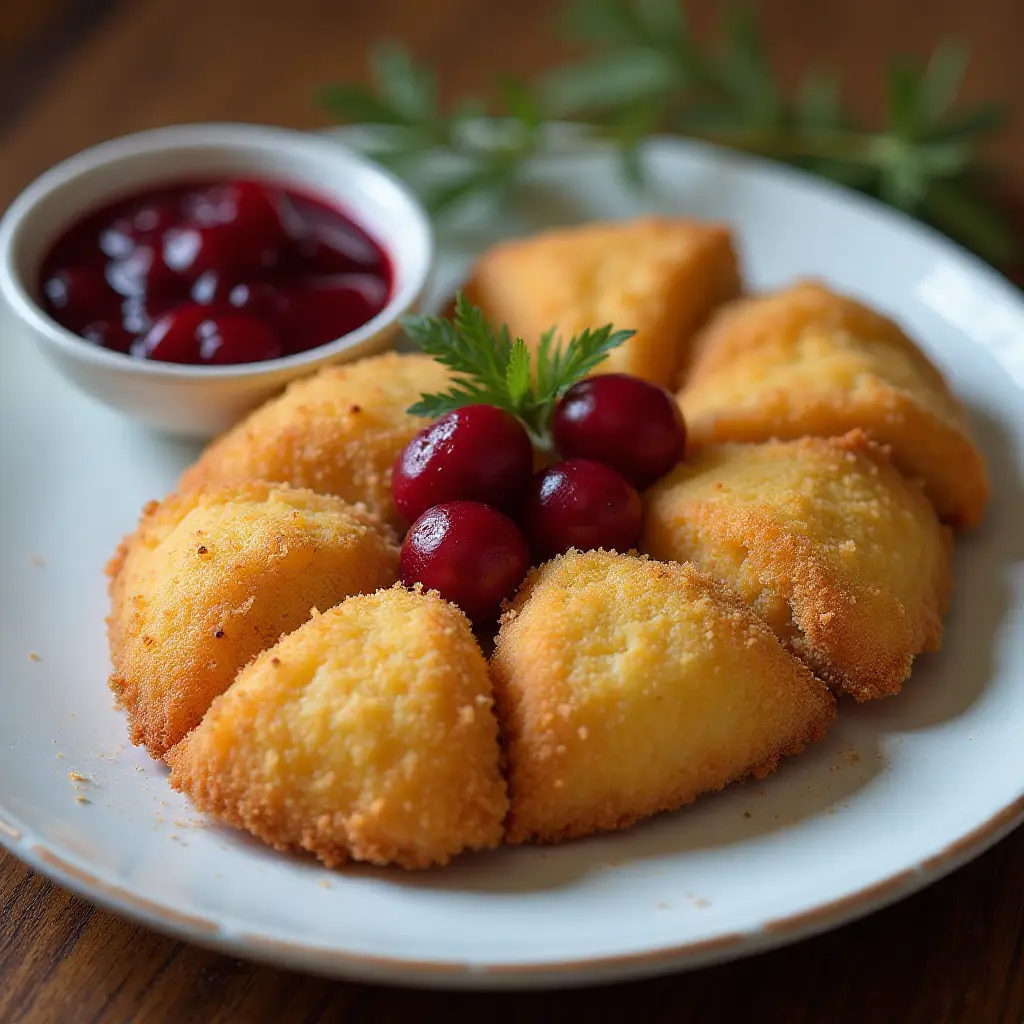 Deep-Fried Camembert and Cranberry Sauce