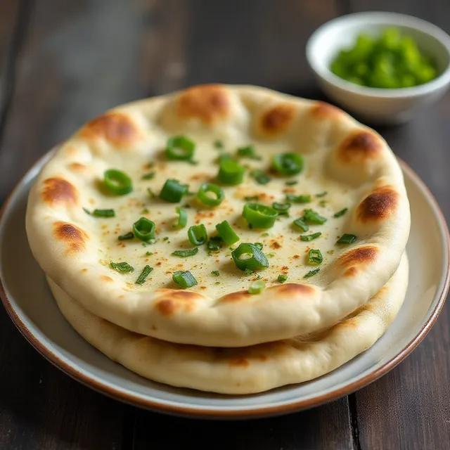 Green Onion Garlic Naan Bread