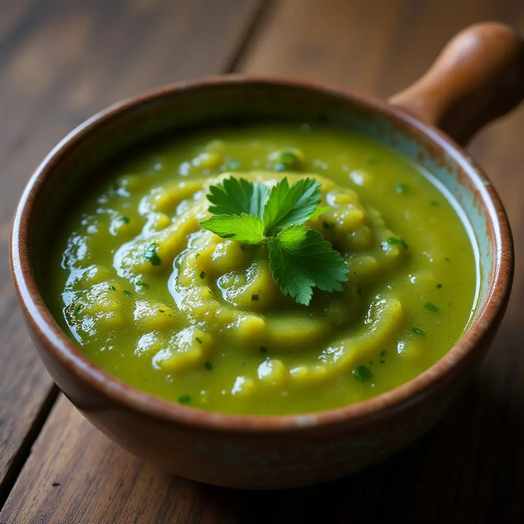 Roasted Tomatillo and Garlic Salsa