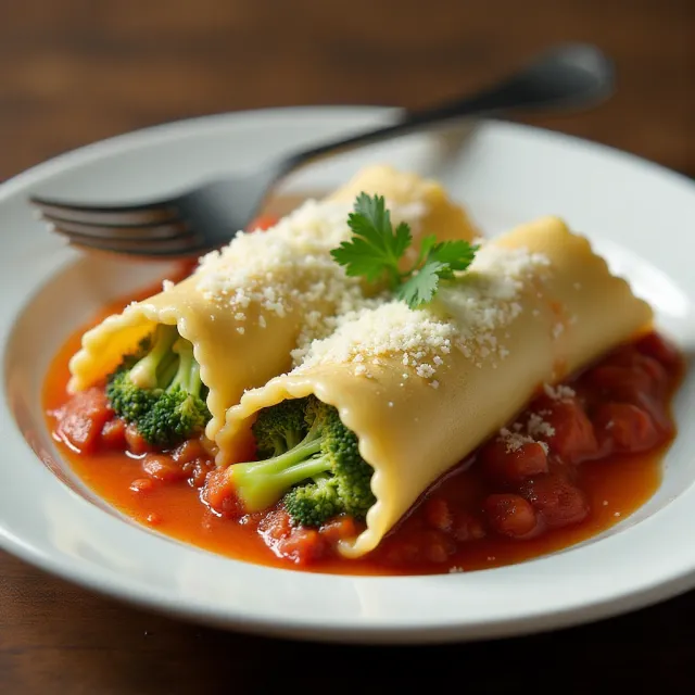 Three-Cheese Broccoli Manicotti