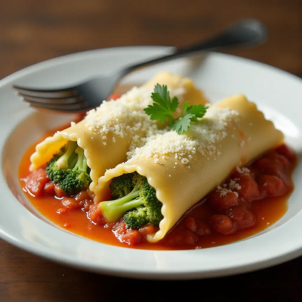 Three-Cheese Broccoli Manicotti