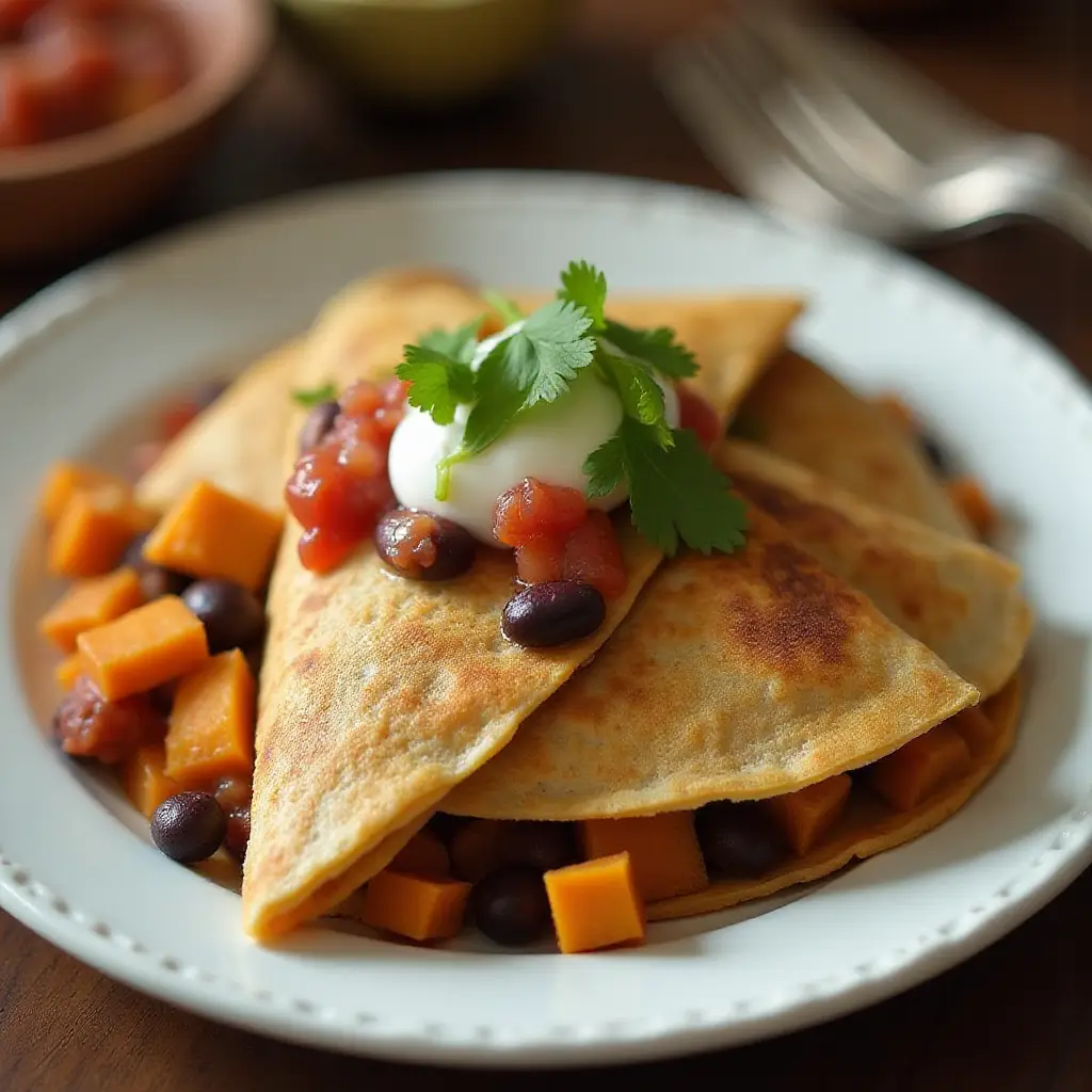 Sweet Potato-Black Bean Quesadillas
