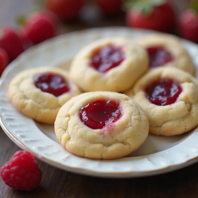 Raspberry Thumbprint Cookies