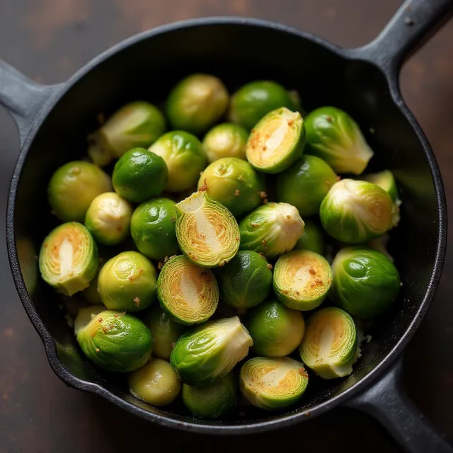 Pan Fried Brussels Sprouts
