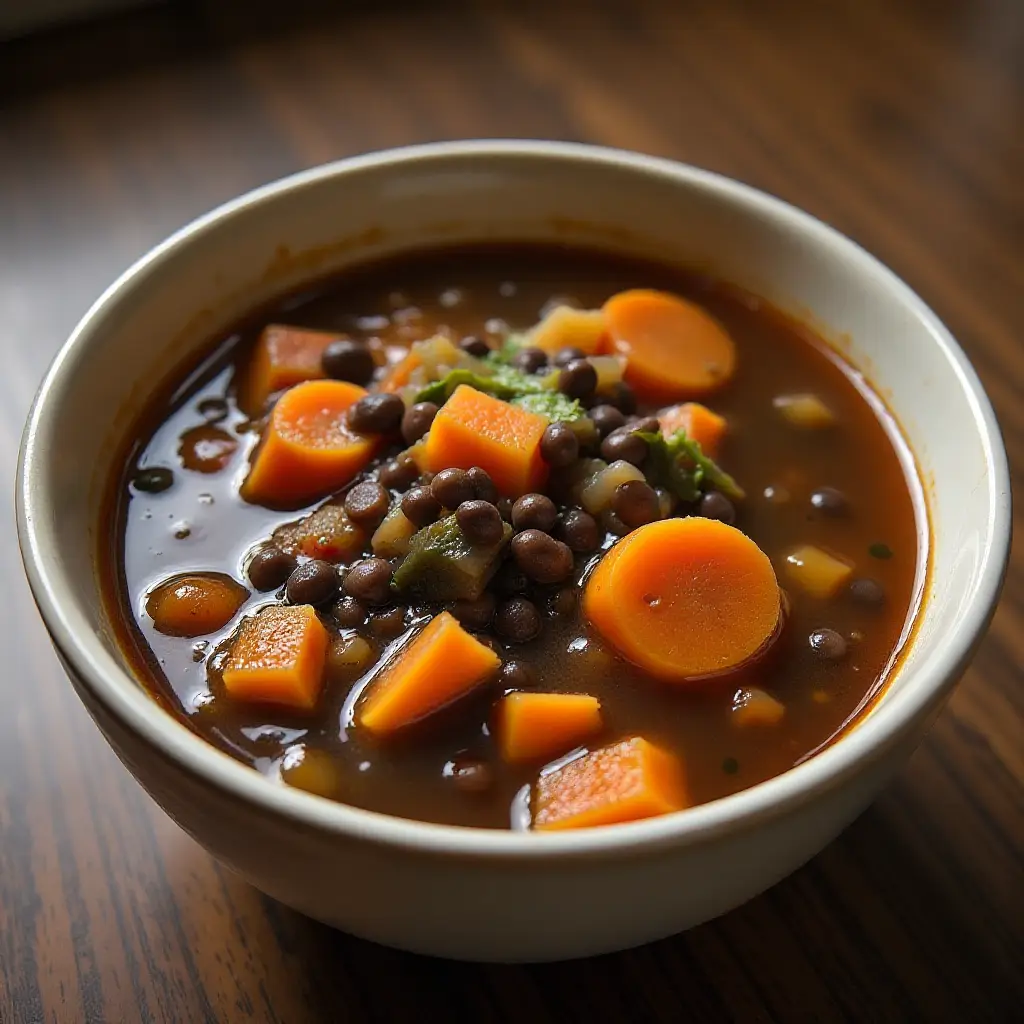 Black Lentil Veggie Soup