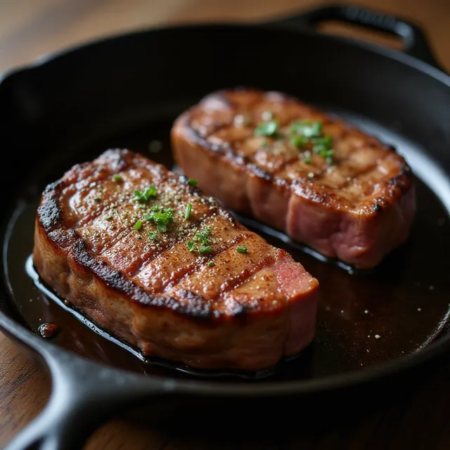 Cast Iron Pan-Seared Steak (Oven-Finished)