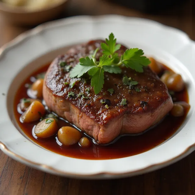Filet with a Merlot Sauce