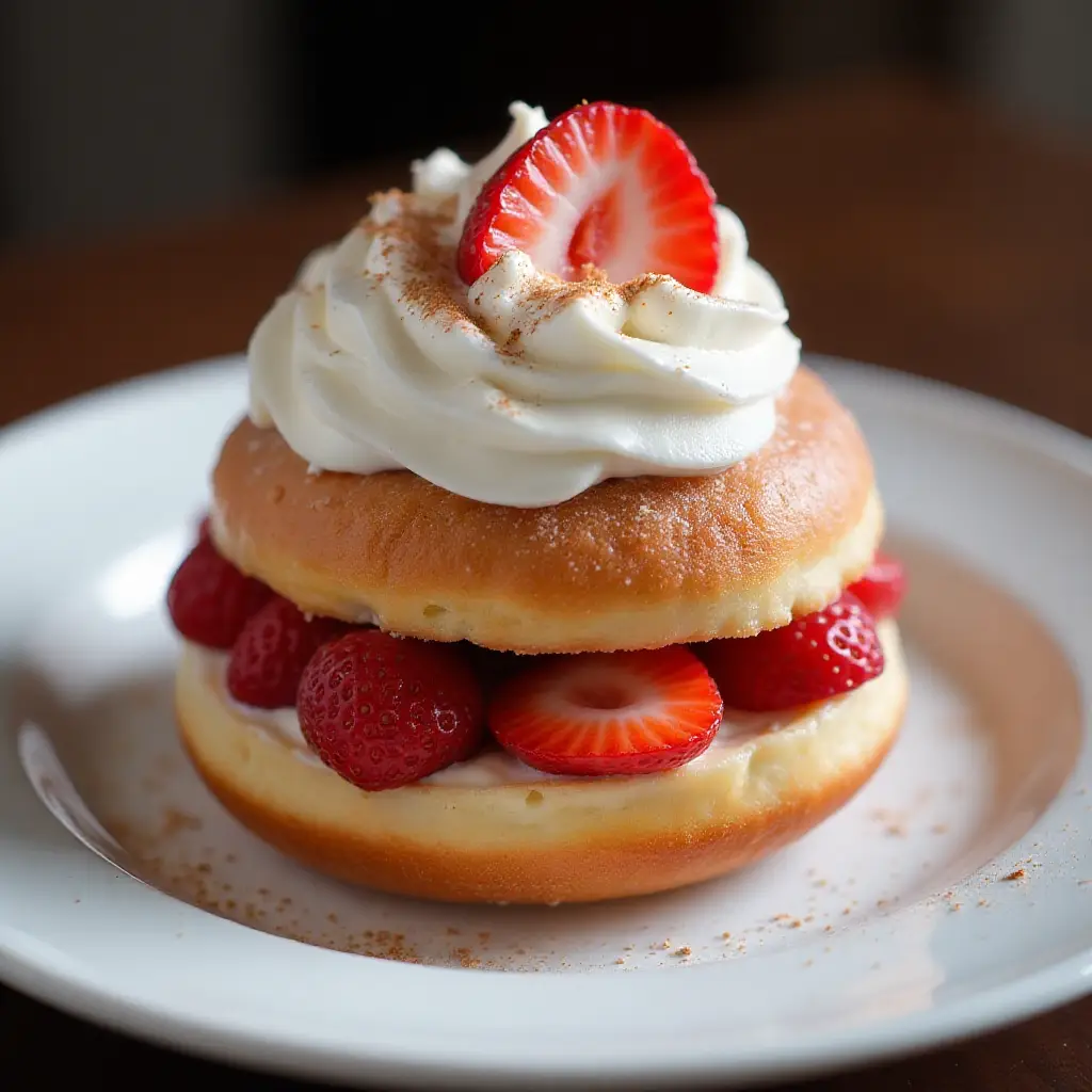 Glazed Doughnut Strawberry Shortcake