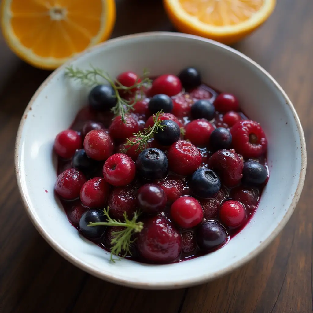 Festive Fresh Blueberry and Cranberry Relish