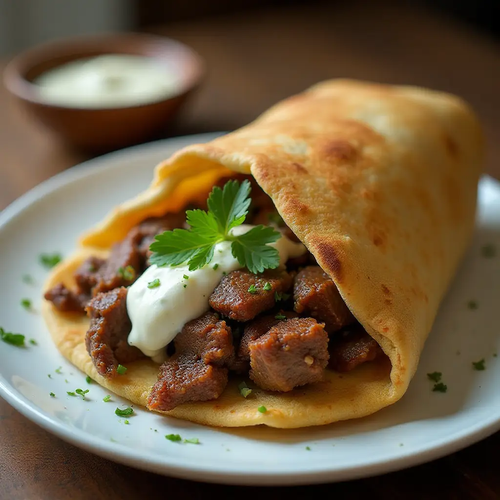 Arayes (Lebanese Crispy Meat Stuffed Pita)