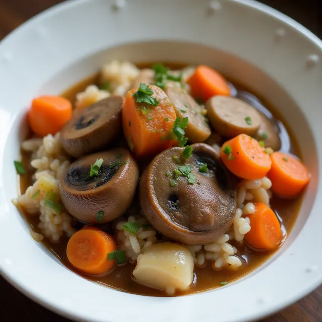 Portobello Mushroom and Rice Stew