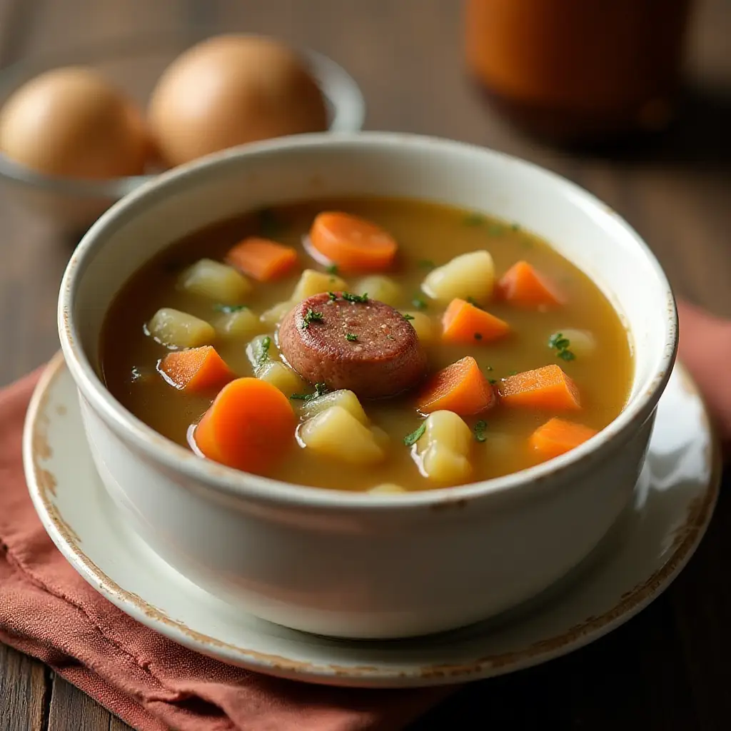 Slow Cooker Split Pea Sausage Soup