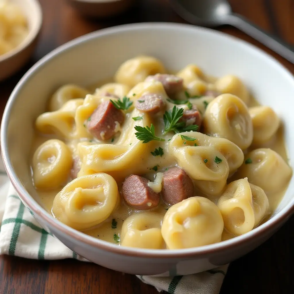 5-ingredient Creamy Tortellini and Sausage