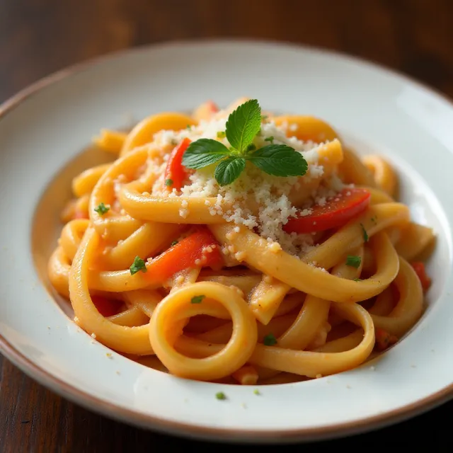 Fettuccine with Sweet Pepper-Cayenne Sauce