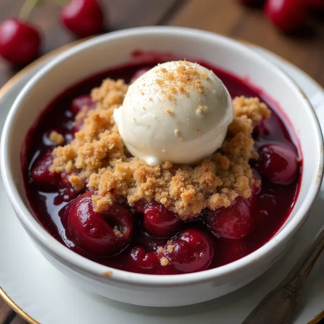 Gluten-Free Fresh Cherry Crumble