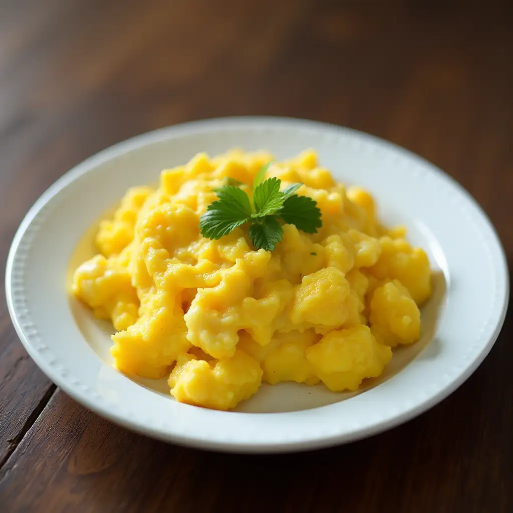 Fluffy Microwave Scrambled Eggs
