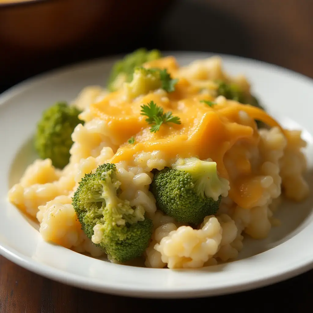 Broccoli, Rice, Cheese, and Chicken Casserole