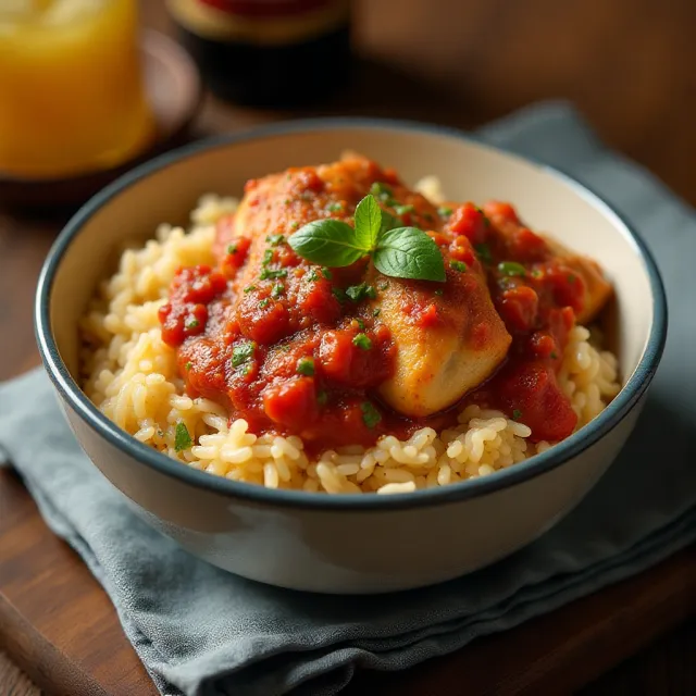 Chicken Cacciatore Rice Bowl