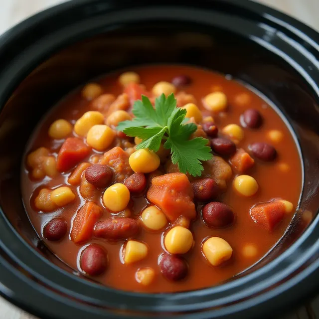 Grandma's Slow Cooker Vegetarian Chili