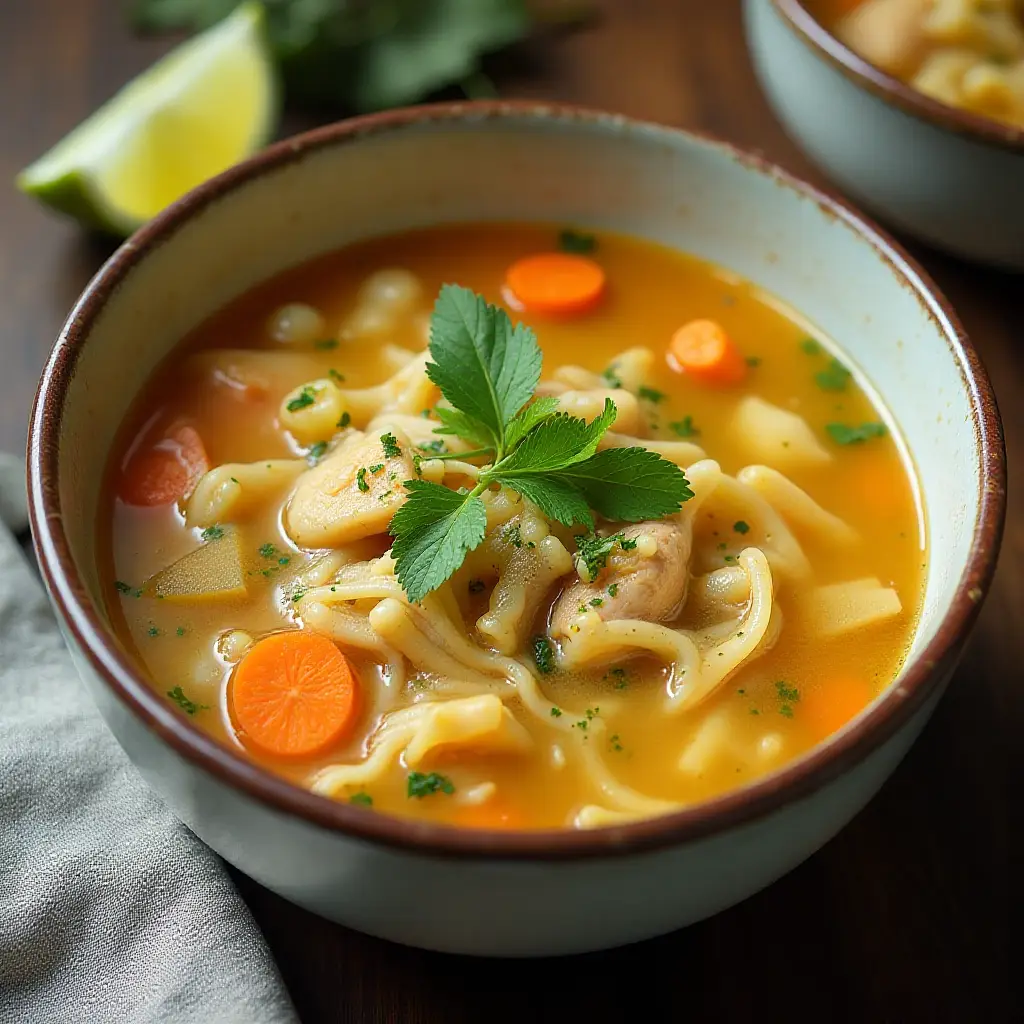 Cold-Busting Ginger Chicken Noodle Soup