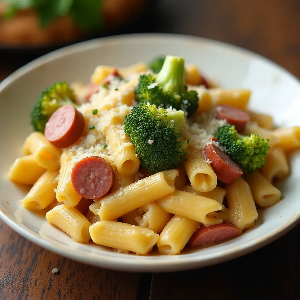Cheesy Kielbasa Pasta