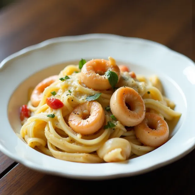 Calamari in a Creamy White Wine Sauce