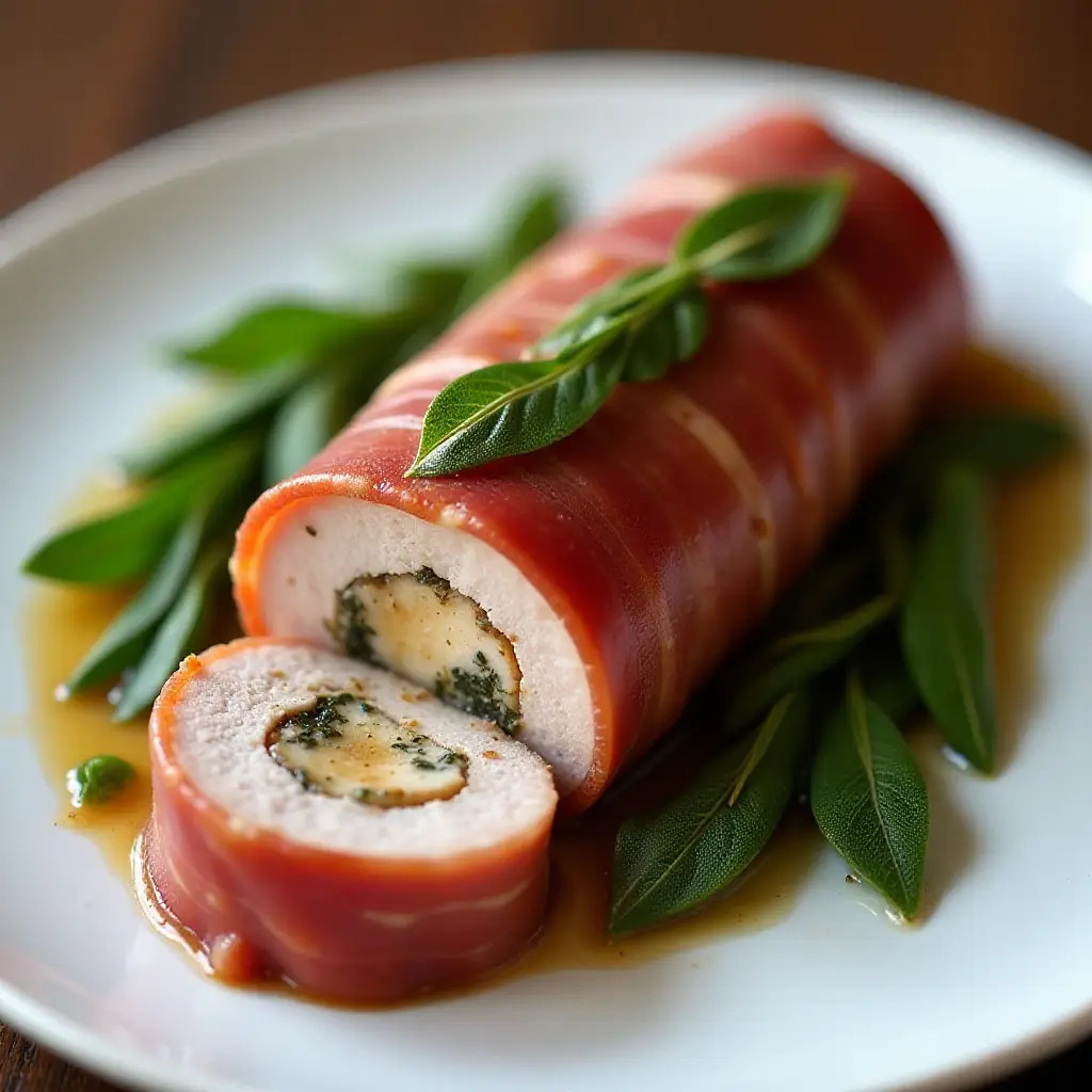 Prosciutto-Wrapped Pork Tenderloin with Crispy Sage