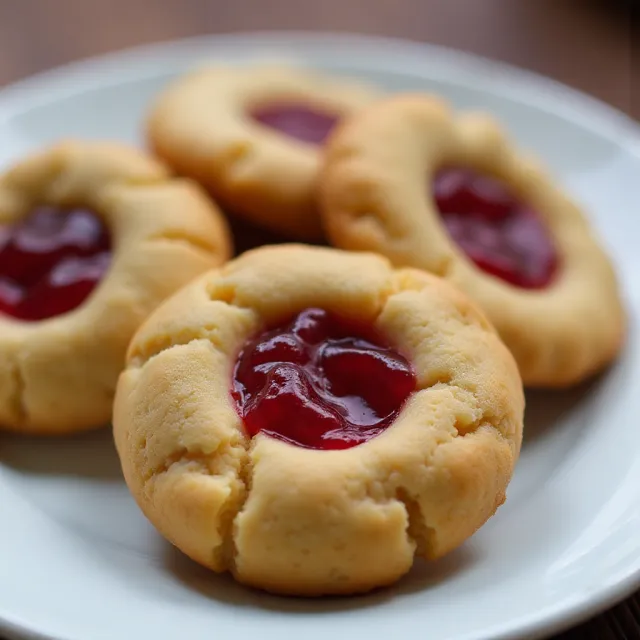 Peanut Butter and Jelly Thumbprint Cookies