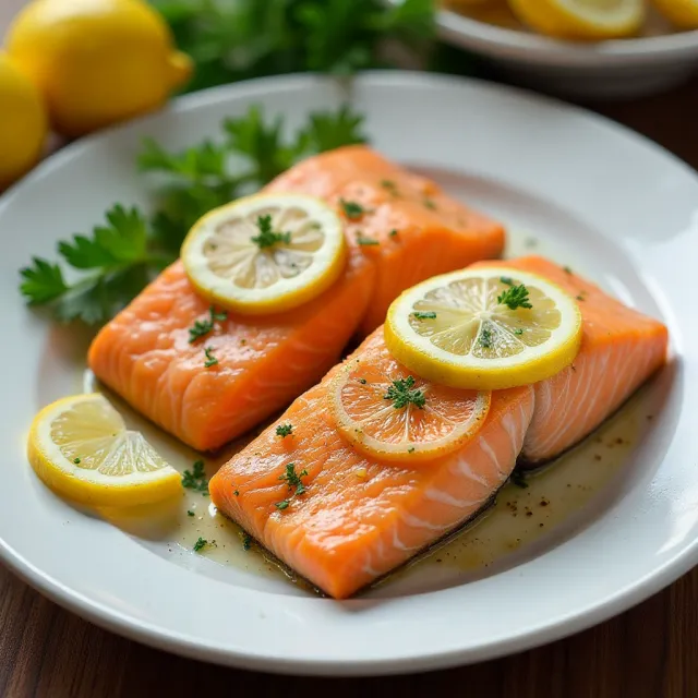 Lemon-Garlic Air Fryer Salmon