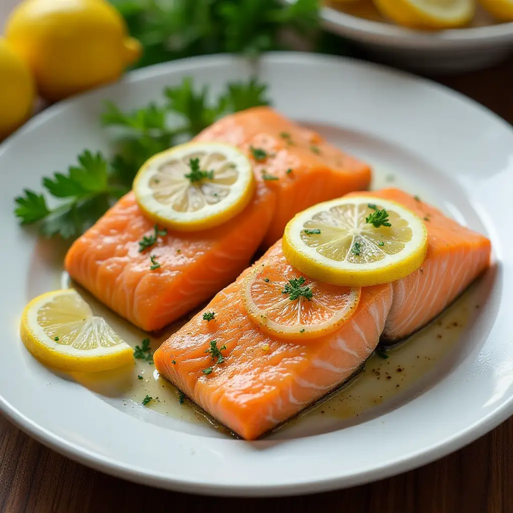 Lemon-Garlic Air Fryer Salmon