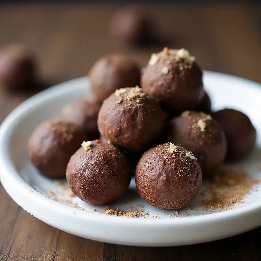 Black Garlic Chocolate Protein Bites