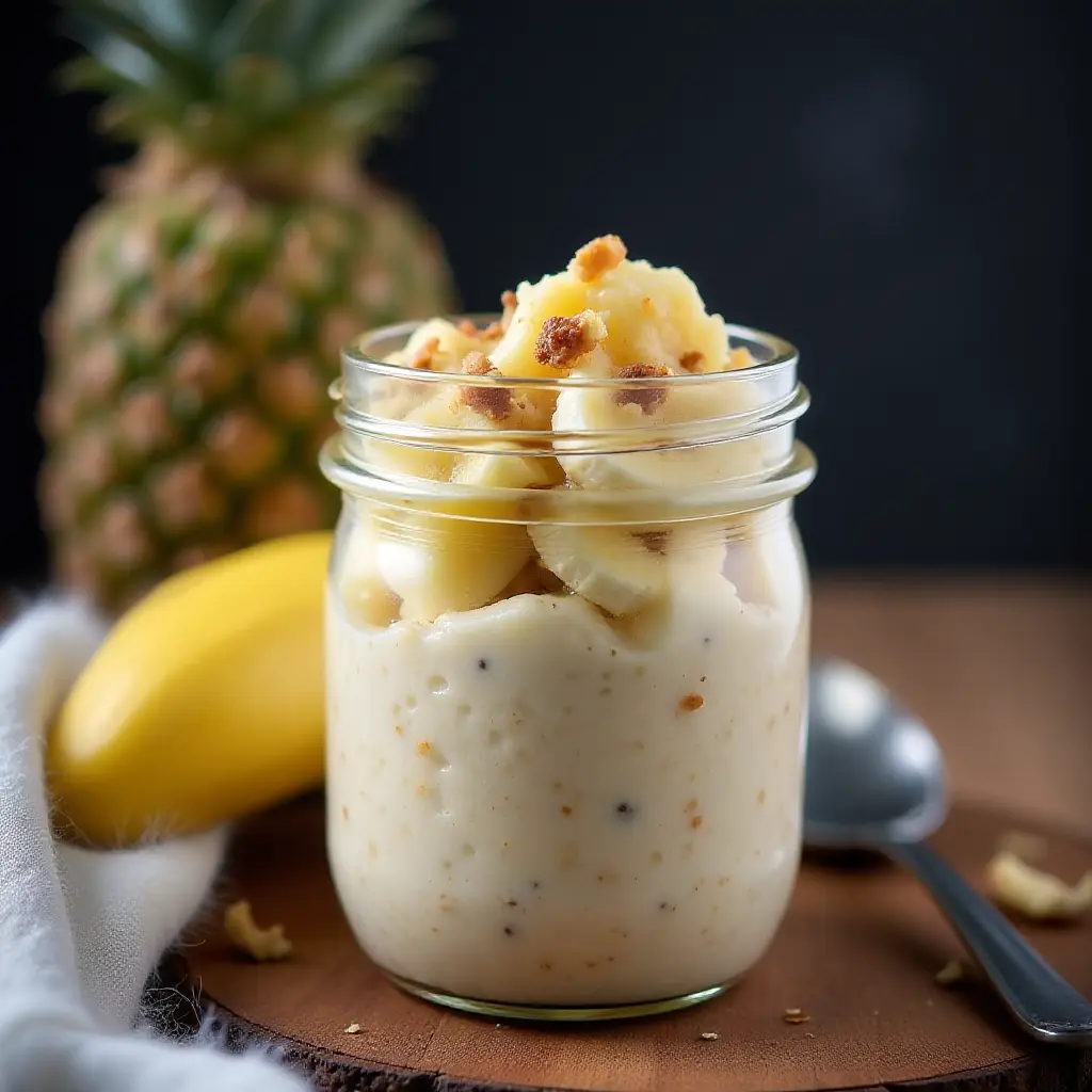 Overnight Pineapple-Banana Oatmeal