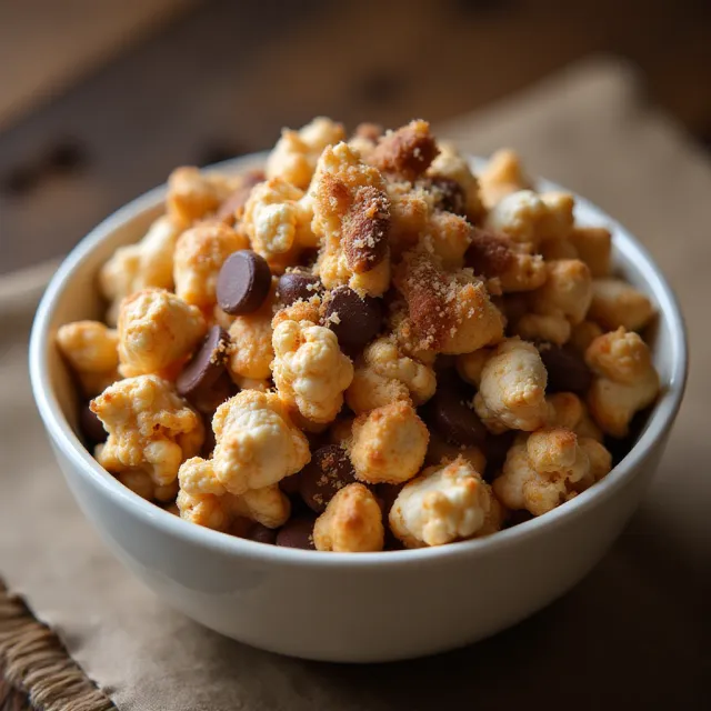 Chocolaty Caramel-Nut Popcorn