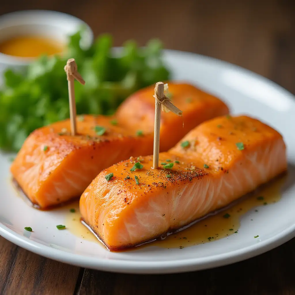 Air Fryer Honey Mustard Salmon Bites