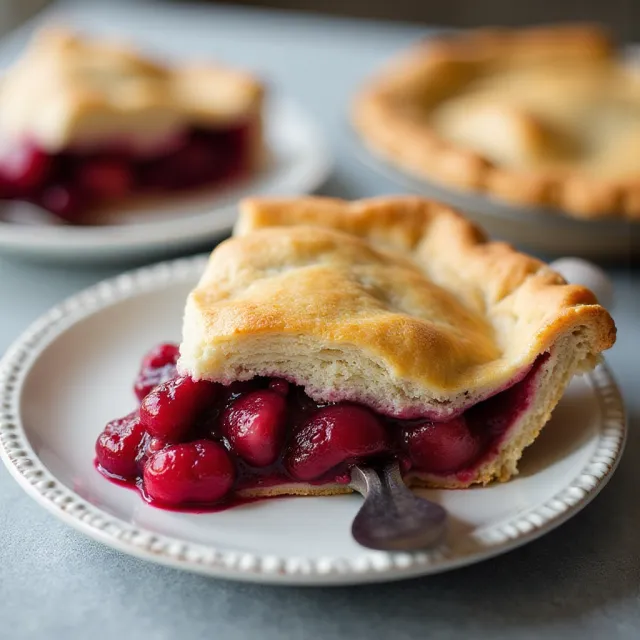 Saskatoon (Serviceberry) Rhubarb Pie
