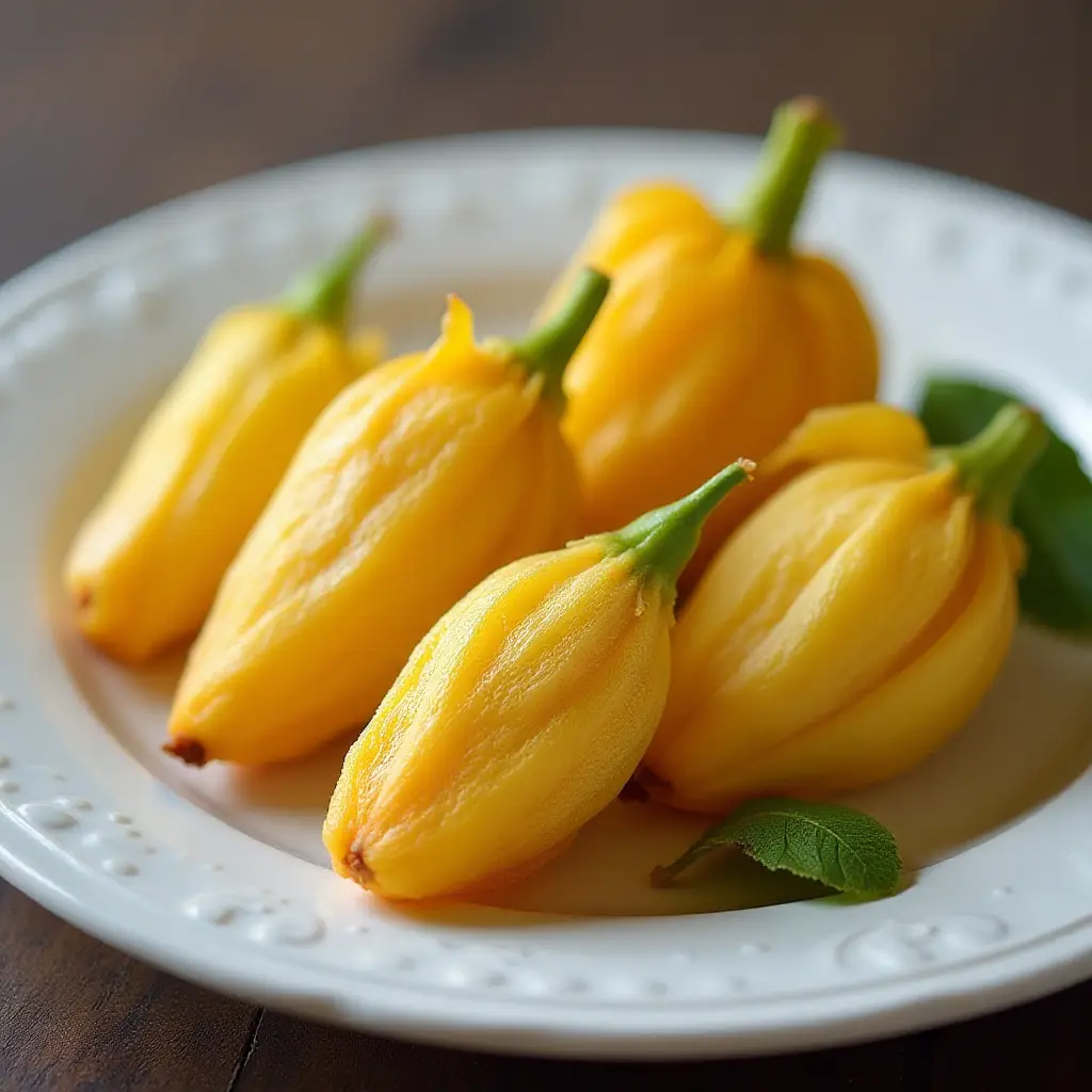Fried Stuffed Squash Blossoms