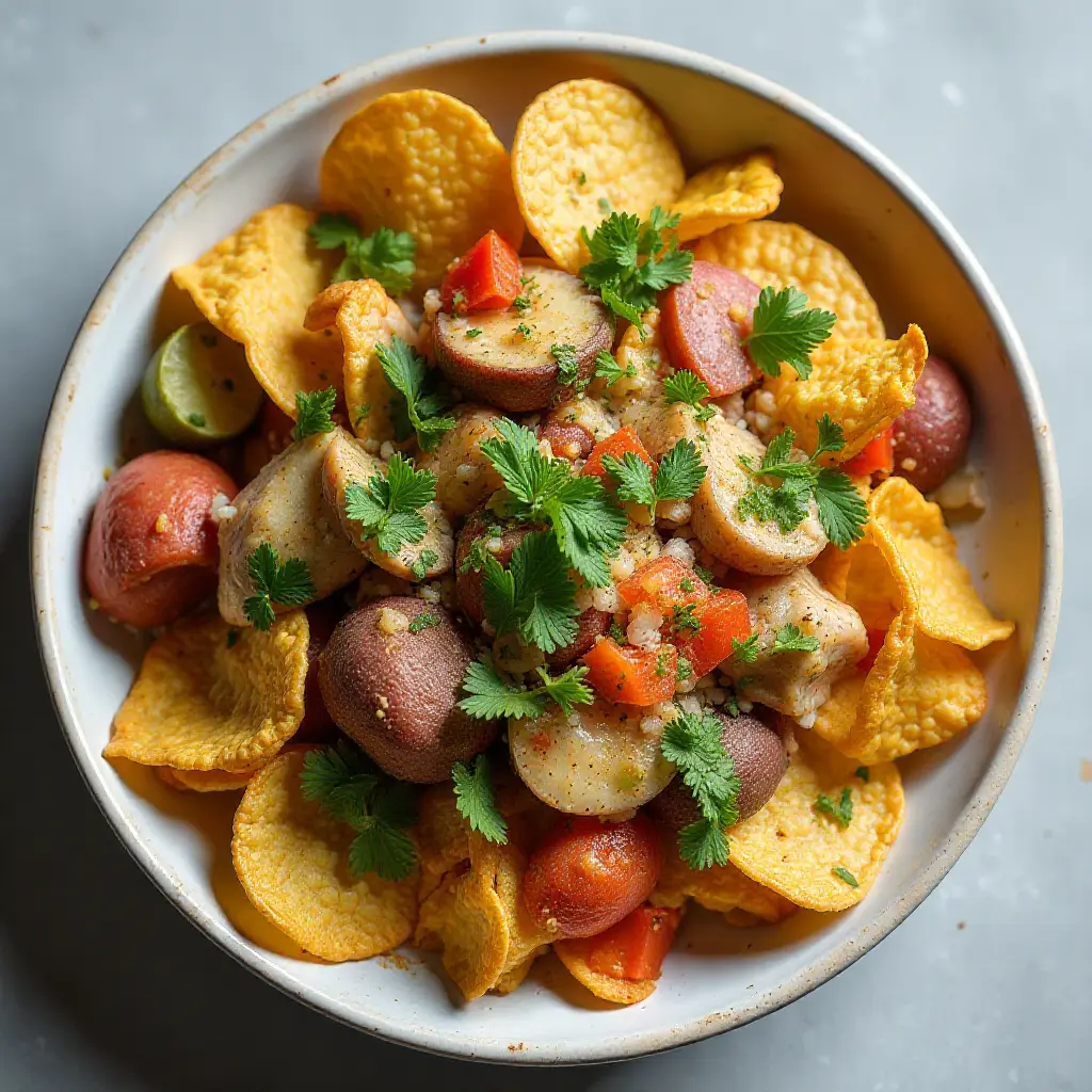 Indian Chaat-Inspired Potato Chip Salad