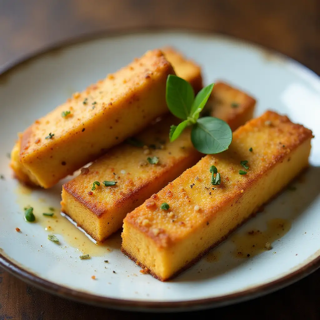 Breaded, Fried, Softly Spiced Tofu