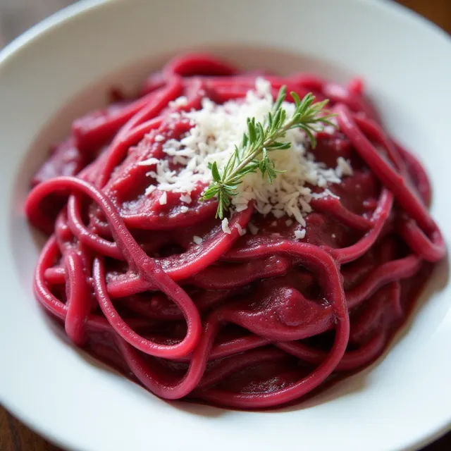 Fettuccine with Creamy Roasted Beet Sauce