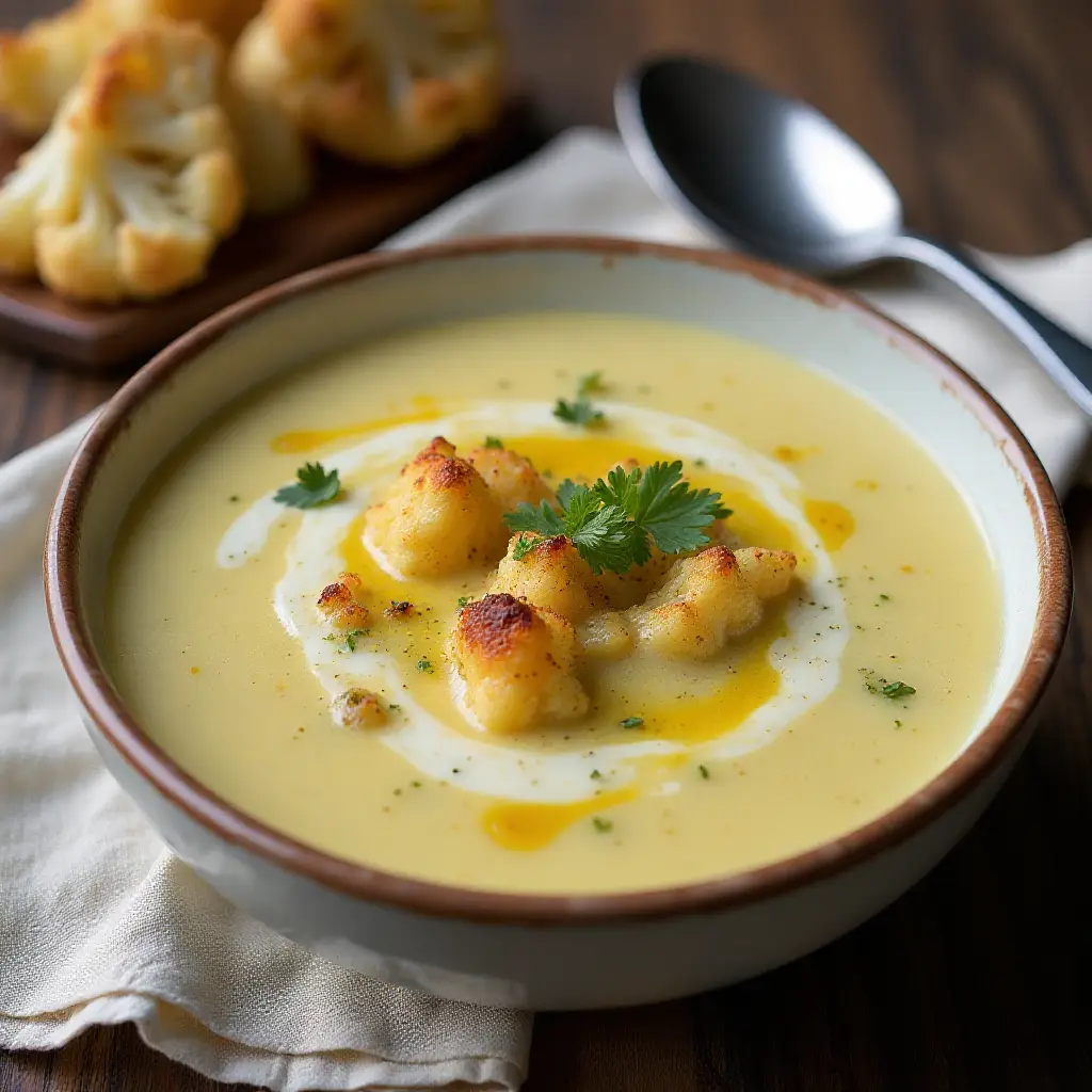 Roasted Cauliflower and Garlic Soup