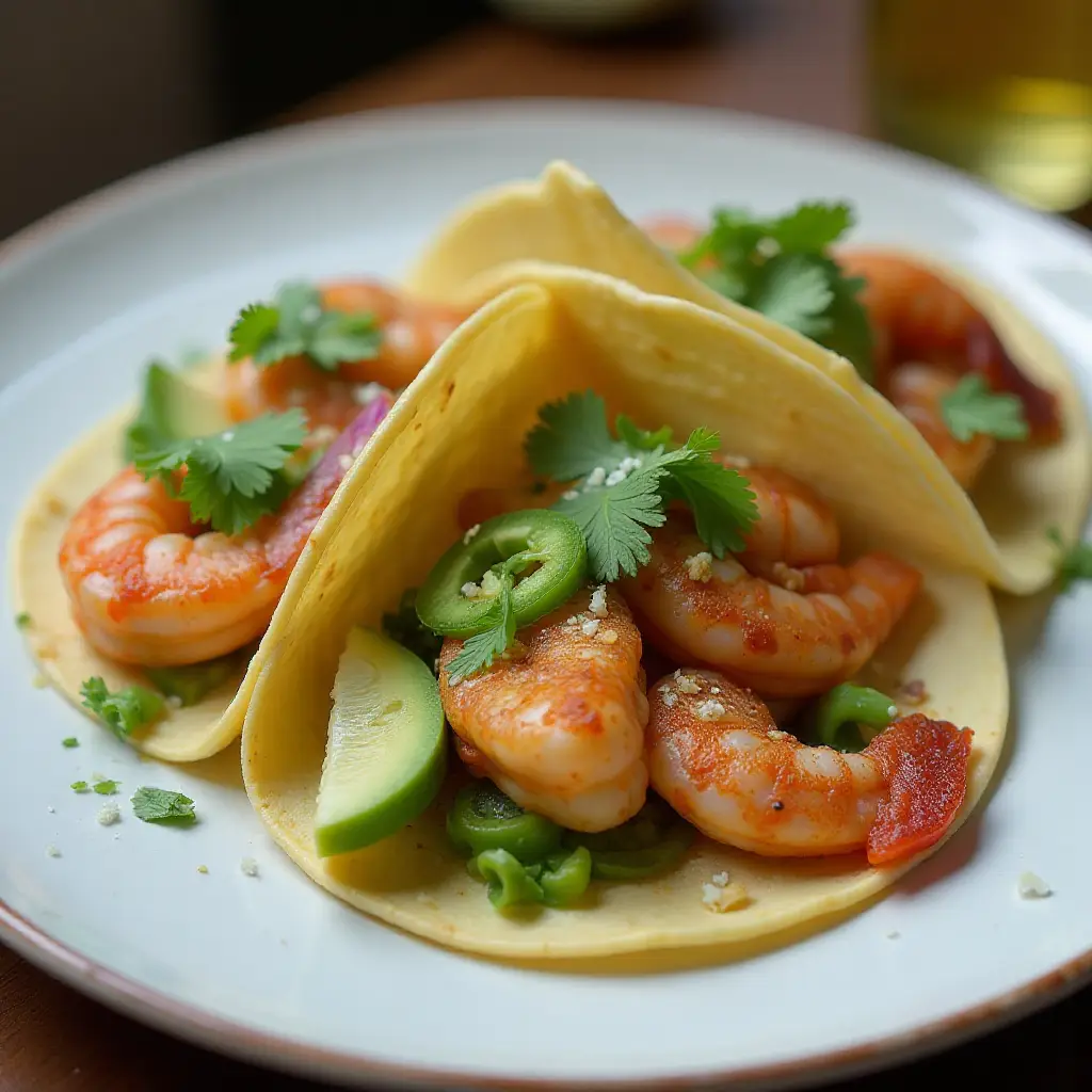 Shrimp Tacos with Cilantro-Lime Crema