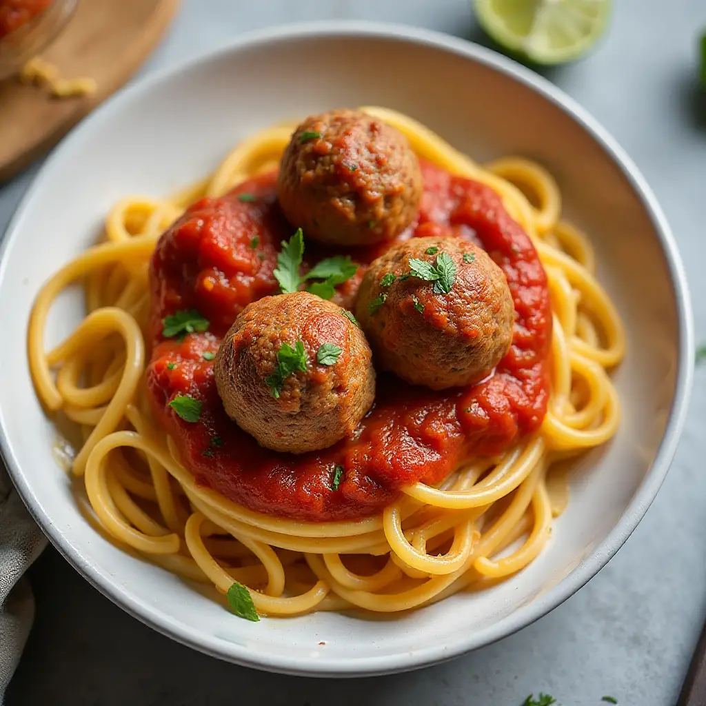 Vegan Spaghetti and Beyond Meatballs