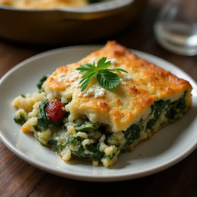 Spinach, Feta, and Rice Casserole