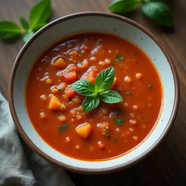 Turkish Red Lentil Soup with Mint