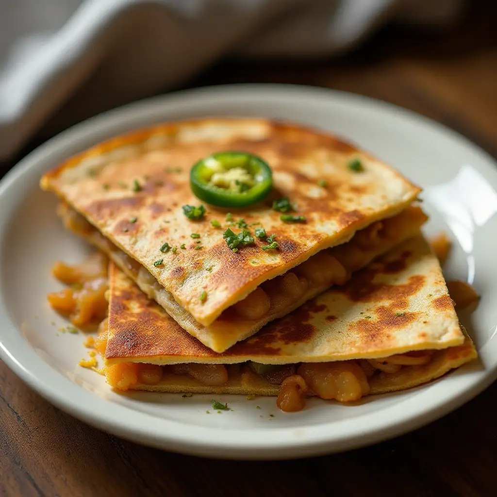 Caramelized Onion and Jalapeño Quesadillas