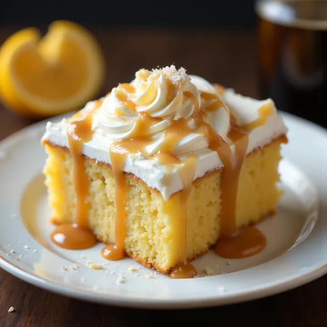 Salted Caramel Irish Cream Poke Cake